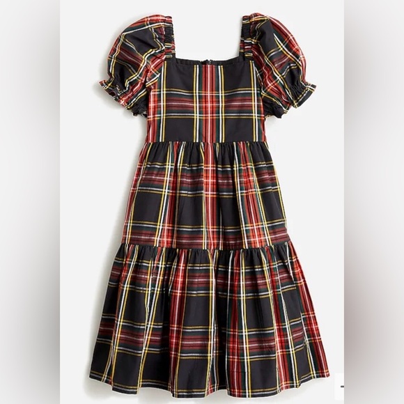 Crewcuts Other - Crewcuts Girls Squareneck Tiered Stewart Tartan Plaid Dress 10 Preppy Academia